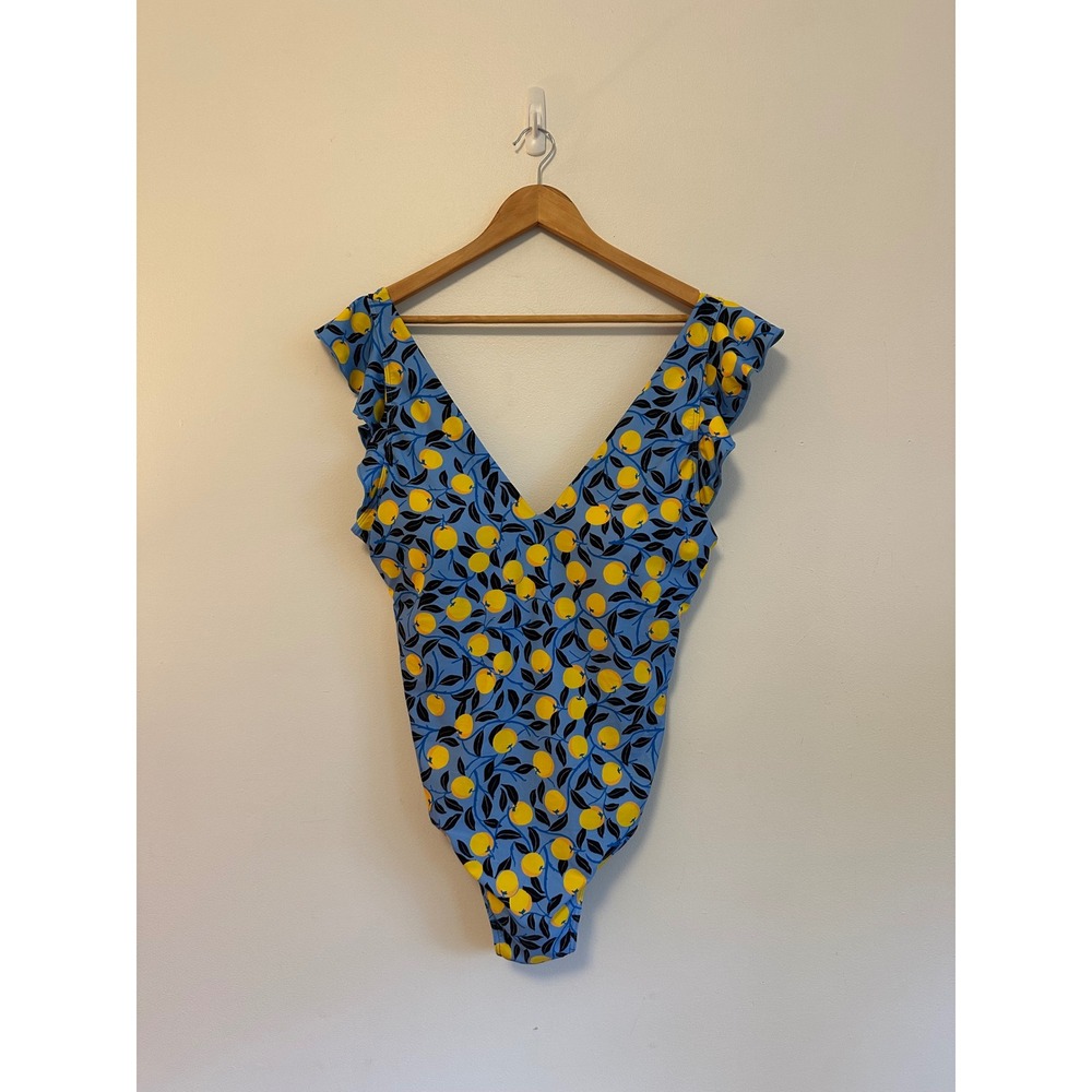 Summersalt x Diane von Furstenberg Ruffle Backflip Lemon Swimsuit | Size 18